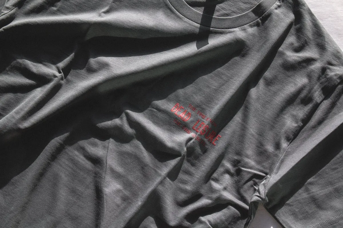 DEAD LEISURE TIME IS CRUEL TEE - CHARCOAL