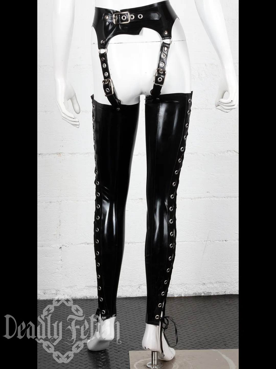 Deadly Fetish Latex: Harness Addition #20 Side Lace Stockings