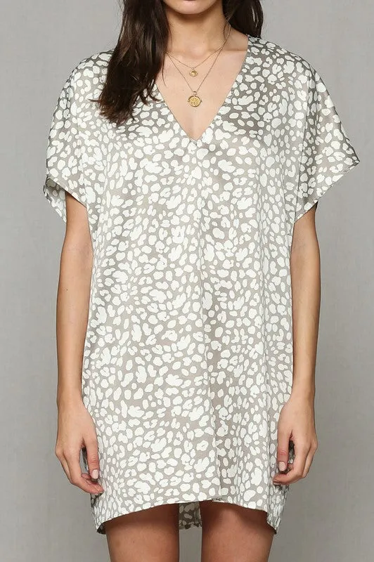 DEF LEOPARD SATIN DRESS
