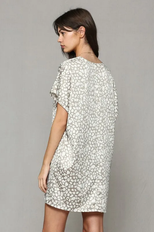 DEF LEOPARD SATIN DRESS