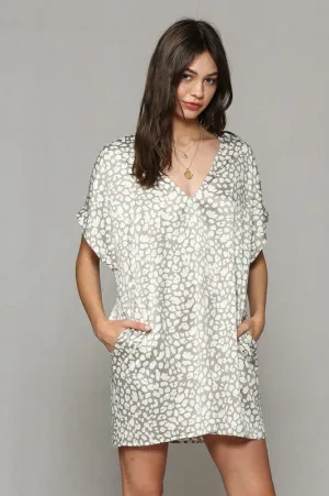 DEF LEOPARD SATIN DRESS