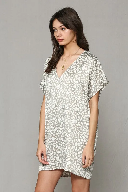 DEF LEOPARD SATIN DRESS