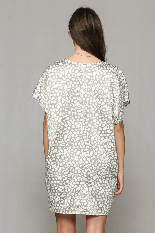 DEF LEOPARD SATIN DRESS