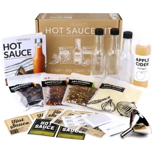 Deluxe Hot Sauce Kit, Chili Peppers, Gourmet Spice Blend, Bottles, Make your own homemade hot sauce | Corporate gifts