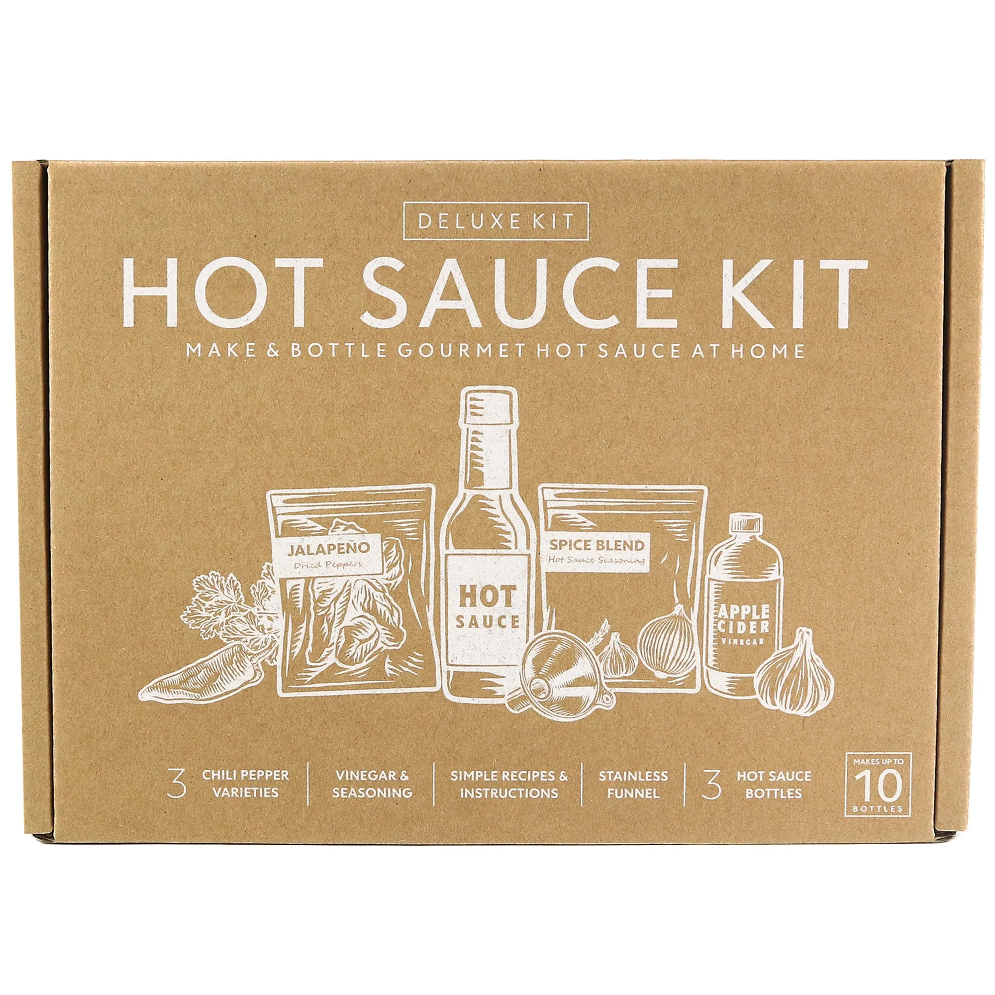 Deluxe Hot Sauce Kit, Chili Peppers, Gourmet Spice Blend, Bottles, Make your own homemade hot sauce | Corporate gifts