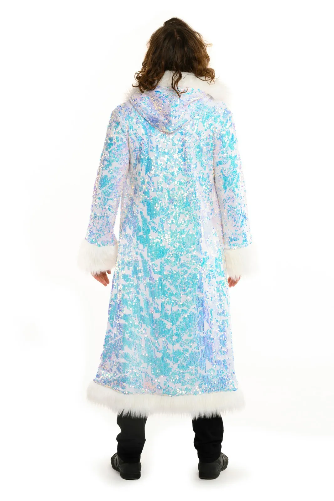 Deluxe Tamo Coat: Fearless Unicorn Sequin   White Faux Fur Trim
