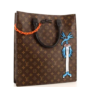 Designer Solar Ray Sac Plat Bag Monogram Canvas with LV Friends Patch