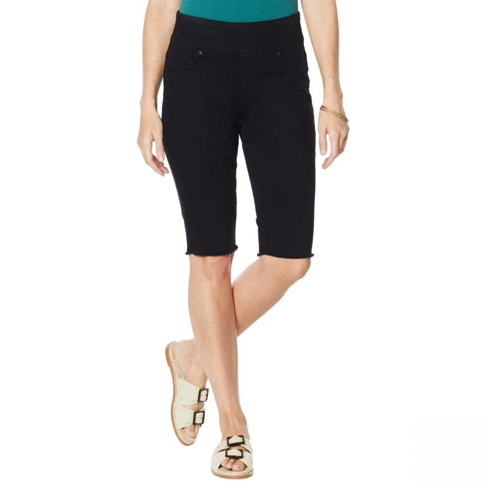 DG2 by Diane Gilman Women's Petite Classic Stretch Pull On Bermuda Shorts