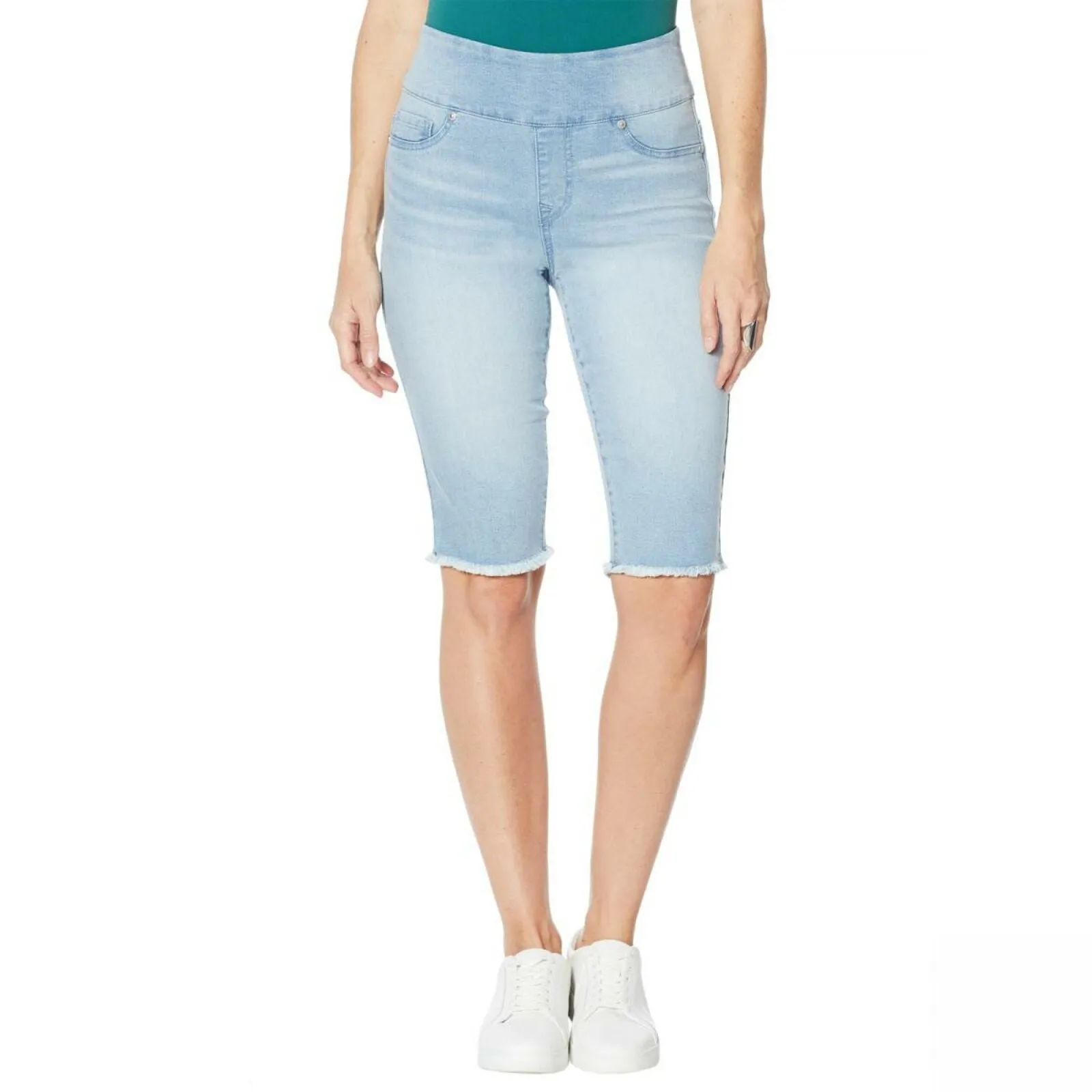 DG2 by Diane Gilman Women's Petite Classic Stretch Pull On Bermuda Shorts