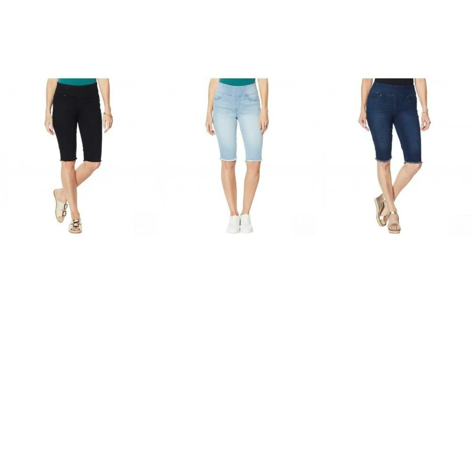 DG2 by Diane Gilman Women's Petite Classic Stretch Pull On Bermuda Shorts