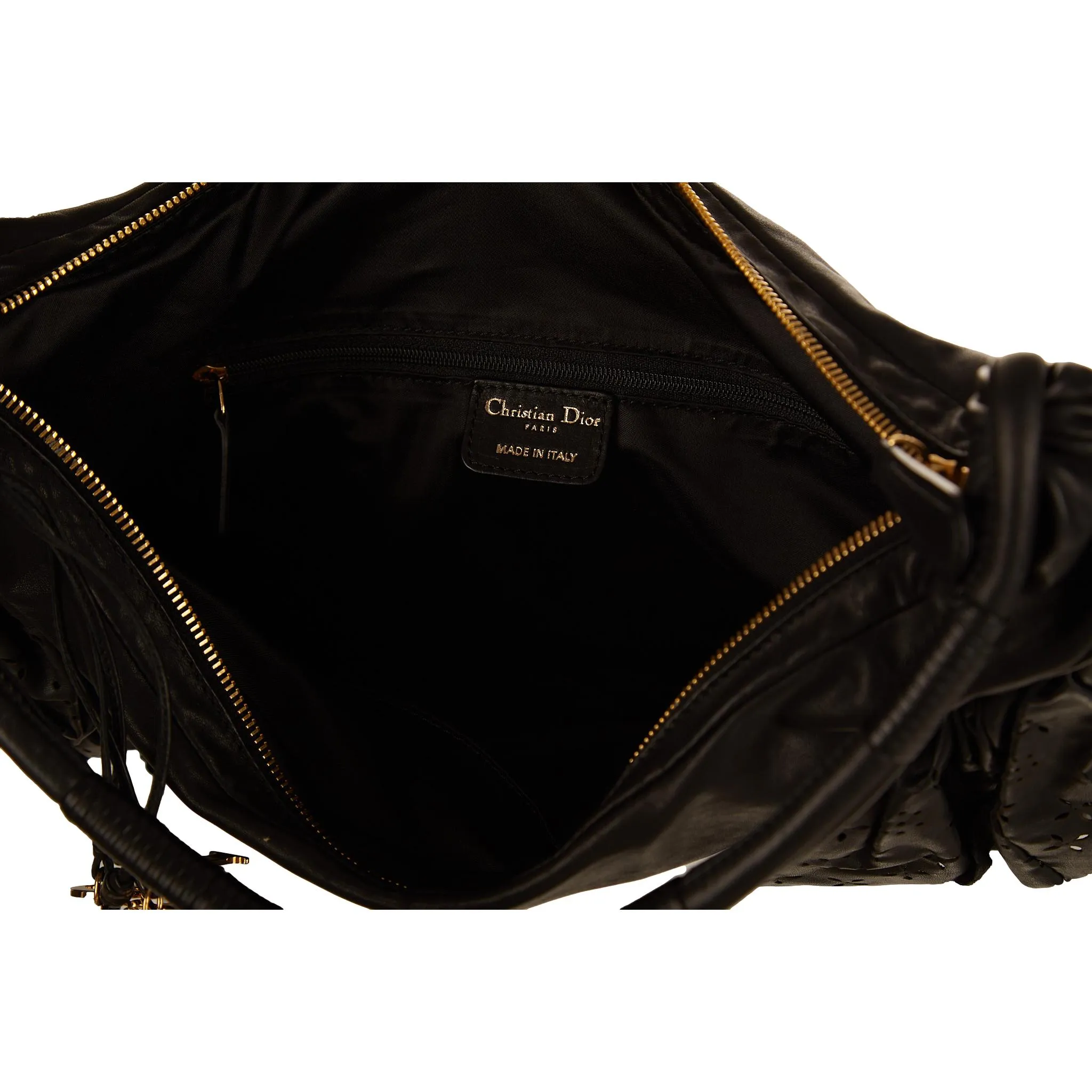Dior Black Ruffled Shoulder Bag