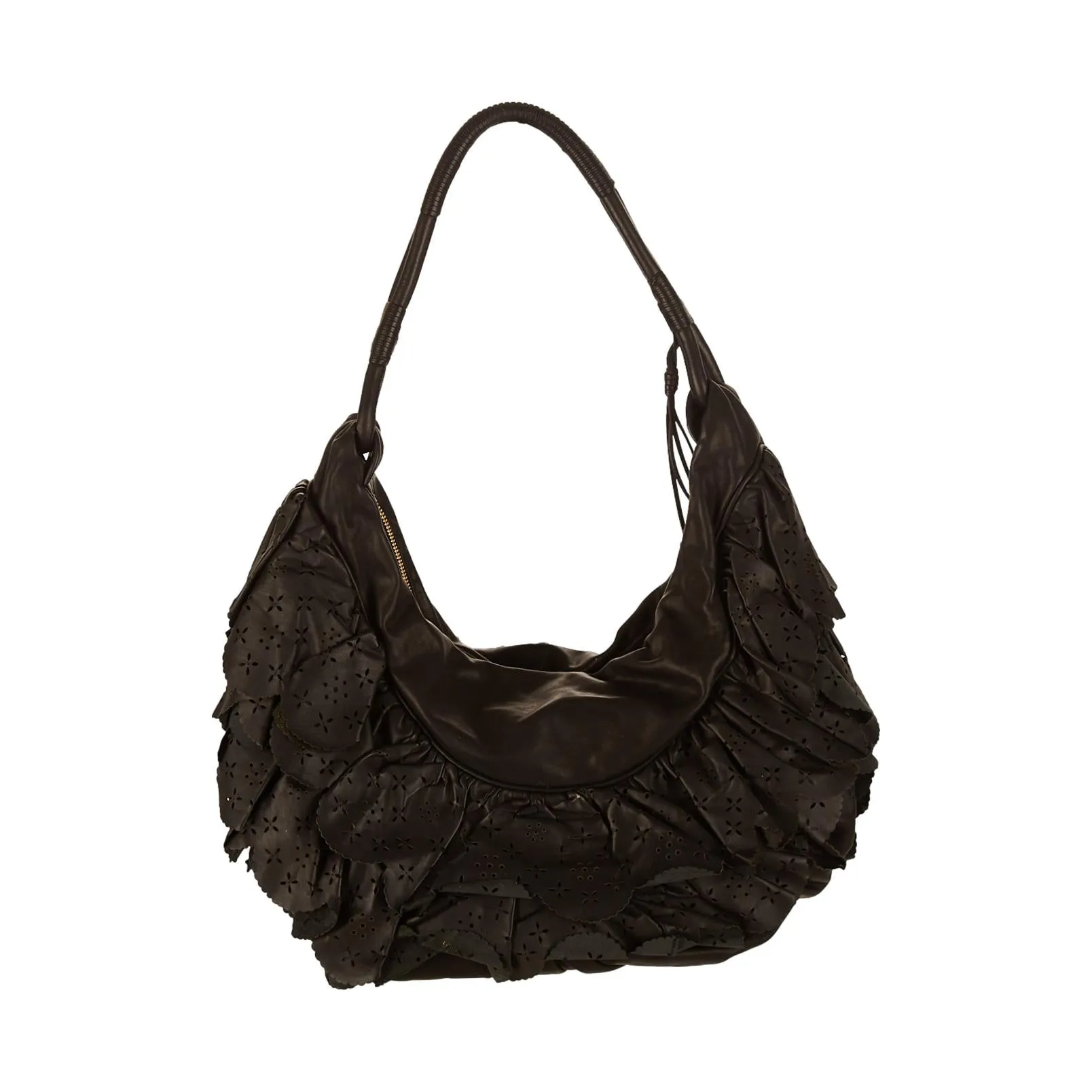 Dior Black Ruffled Shoulder Bag