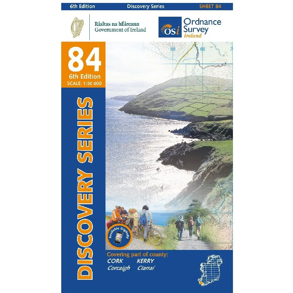 Discovery Series 84 Laminated Ordnance Survey Map Cork and Kerry OSi