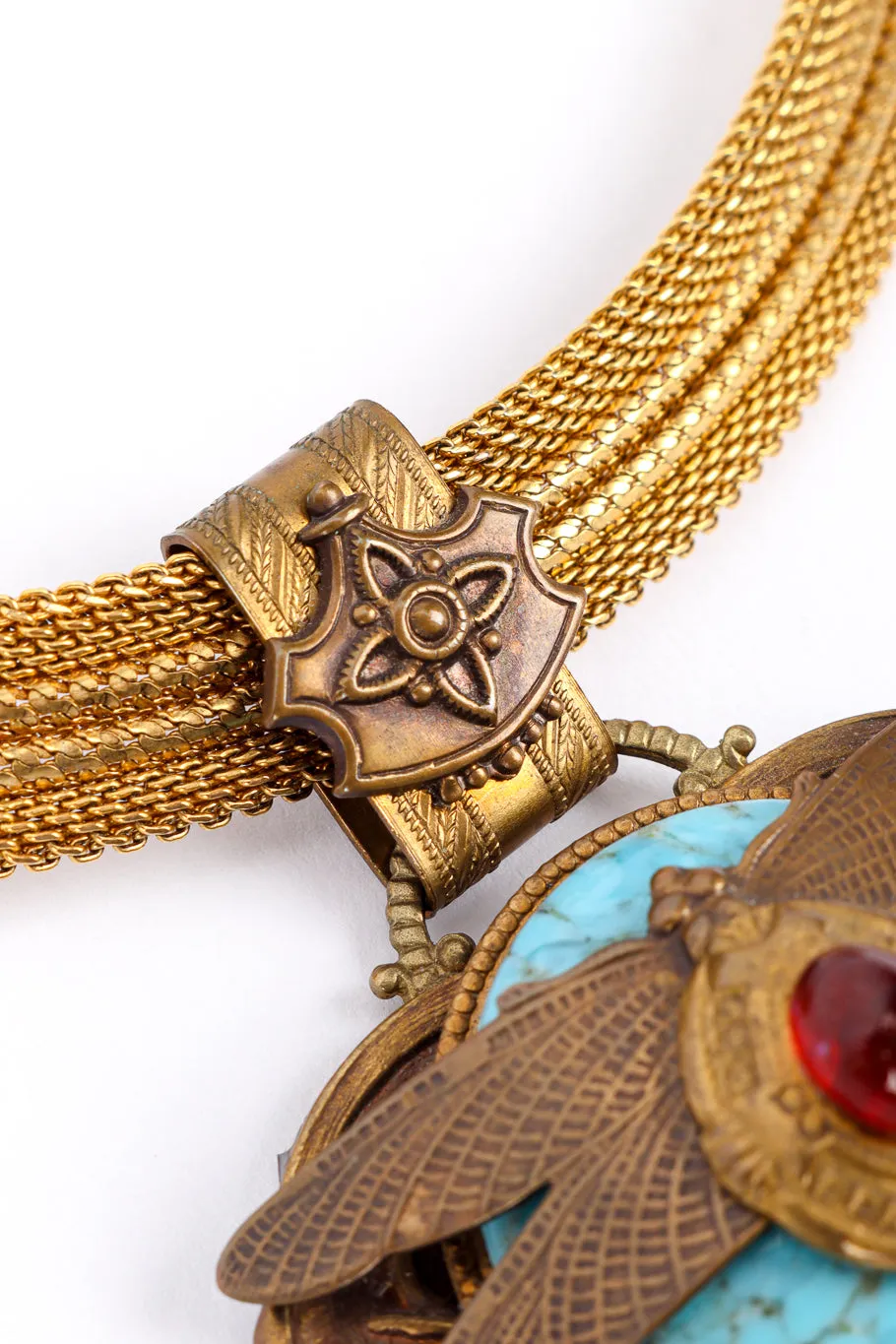 Dragonfly Stone Pendant Necklace