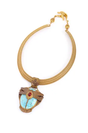 Dragonfly Stone Pendant Necklace