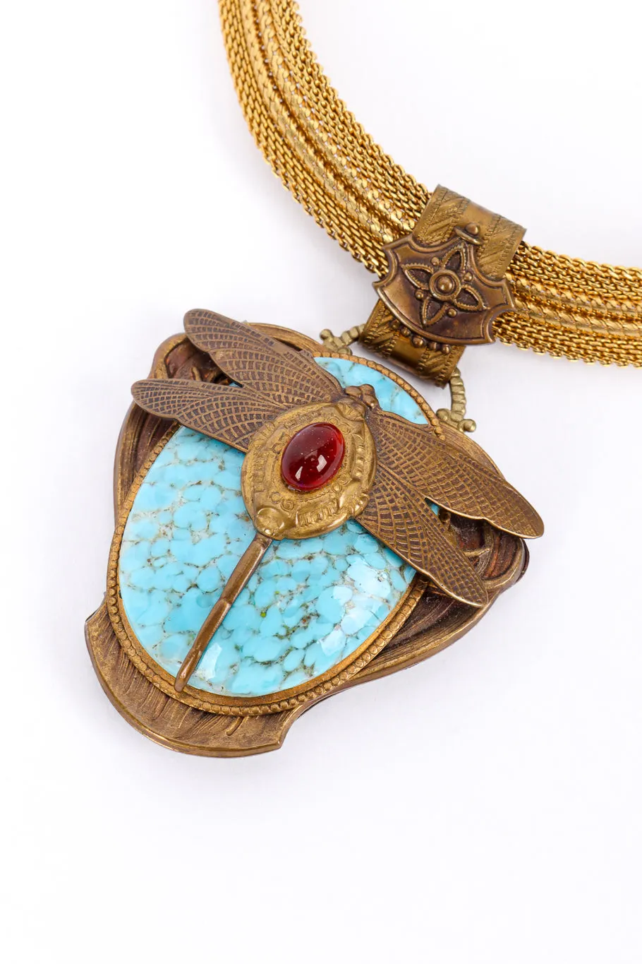 Dragonfly Stone Pendant Necklace
