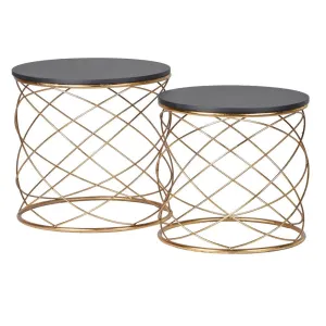DWELL S/2 Gold Loops End Tables