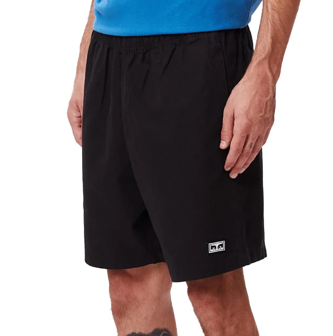 Easy relaxed twill short black