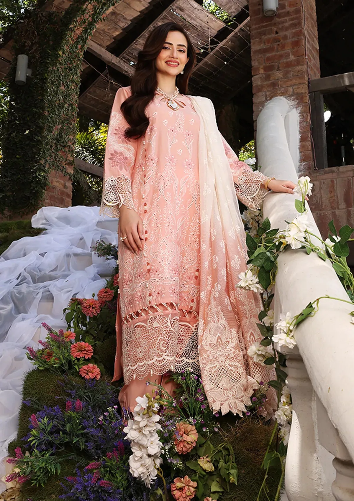 ECF-06 CINDRELLA |  Elaf Premium festive Chikankari collection2023