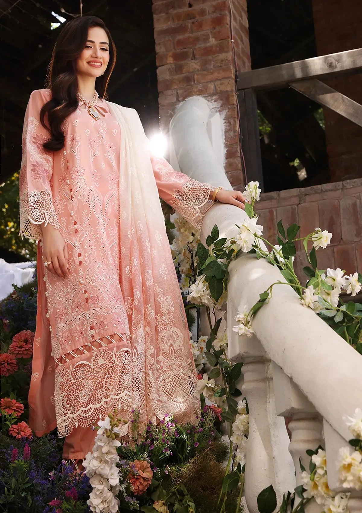 ECF-06 CINDRELLA |  Elaf Premium festive Chikankari collection2023