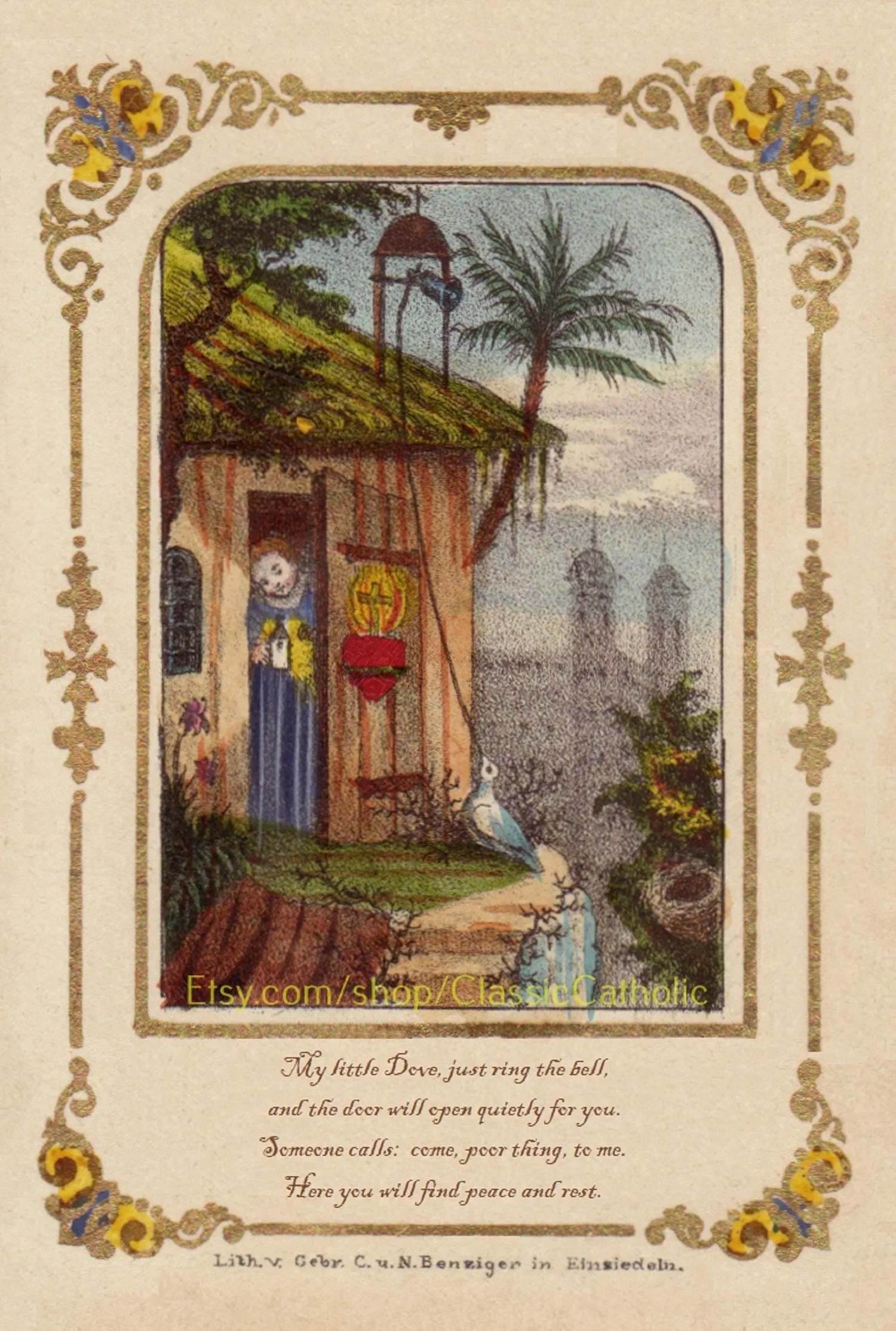 Einsiedeln Shrine "My Little Dove" – based on a Vintage Holy Card – Catholic Art Print – Archival Quality