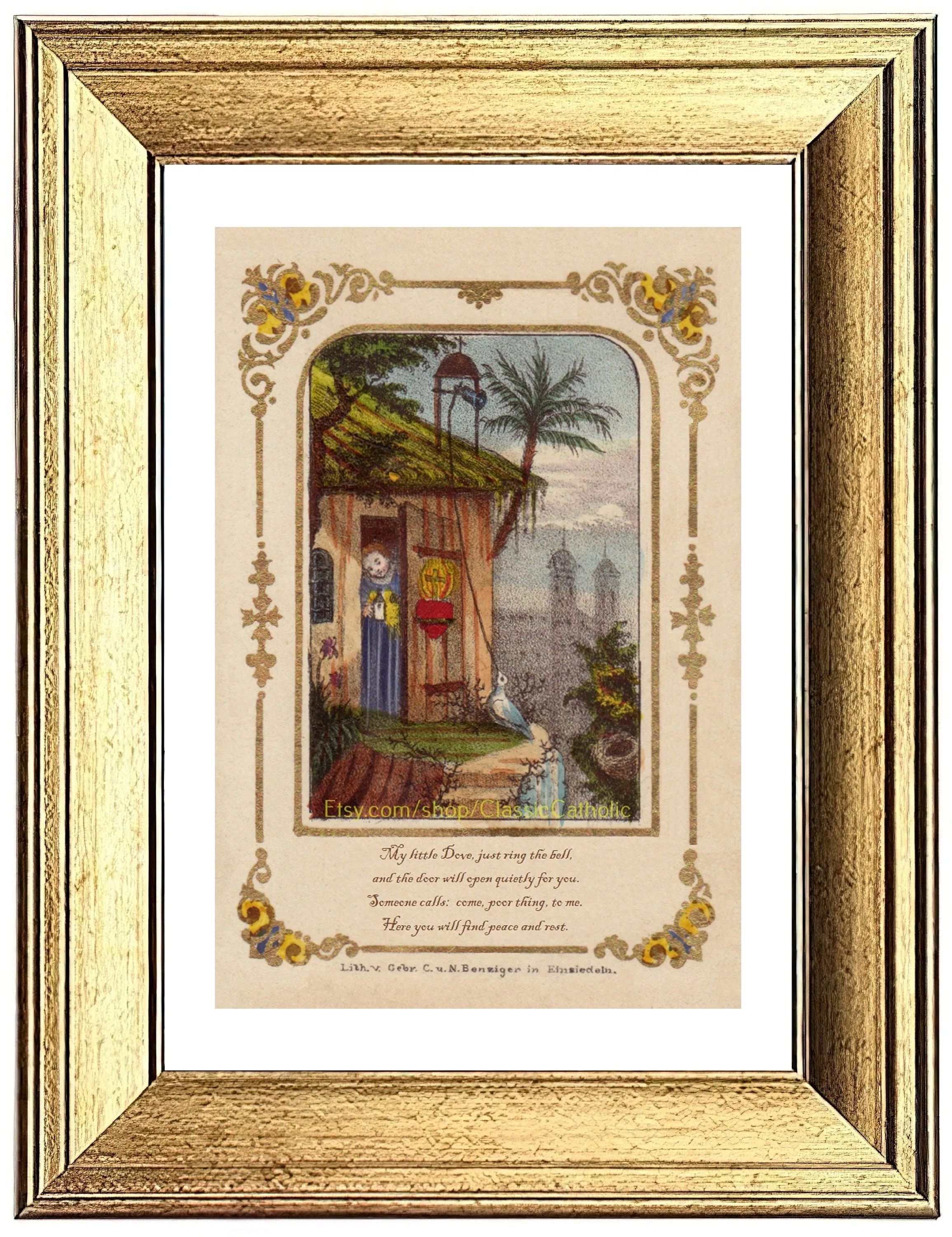 Einsiedeln Shrine "My Little Dove" – based on a Vintage Holy Card – Catholic Art Print – Archival Quality