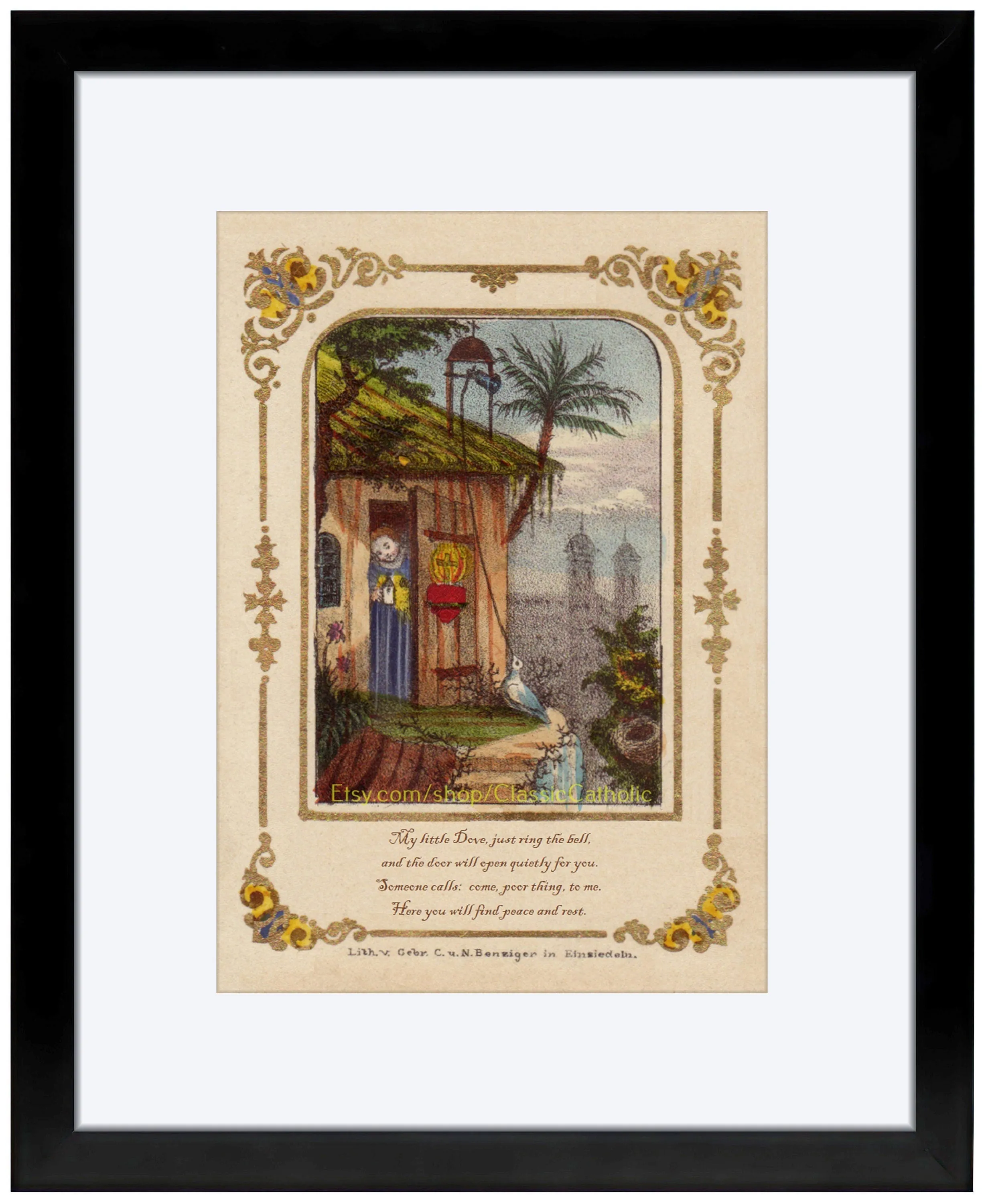 Einsiedeln Shrine "My Little Dove" – based on a Vintage Holy Card – Catholic Art Print – Archival Quality