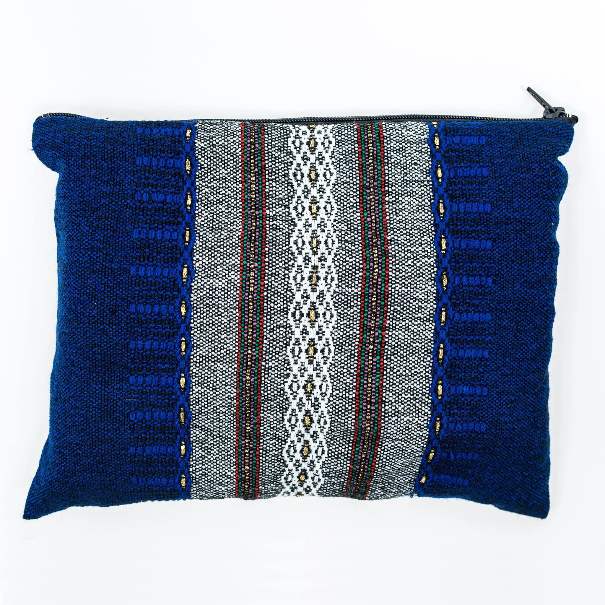 Elia - Wool Tallit - Grey on Blue