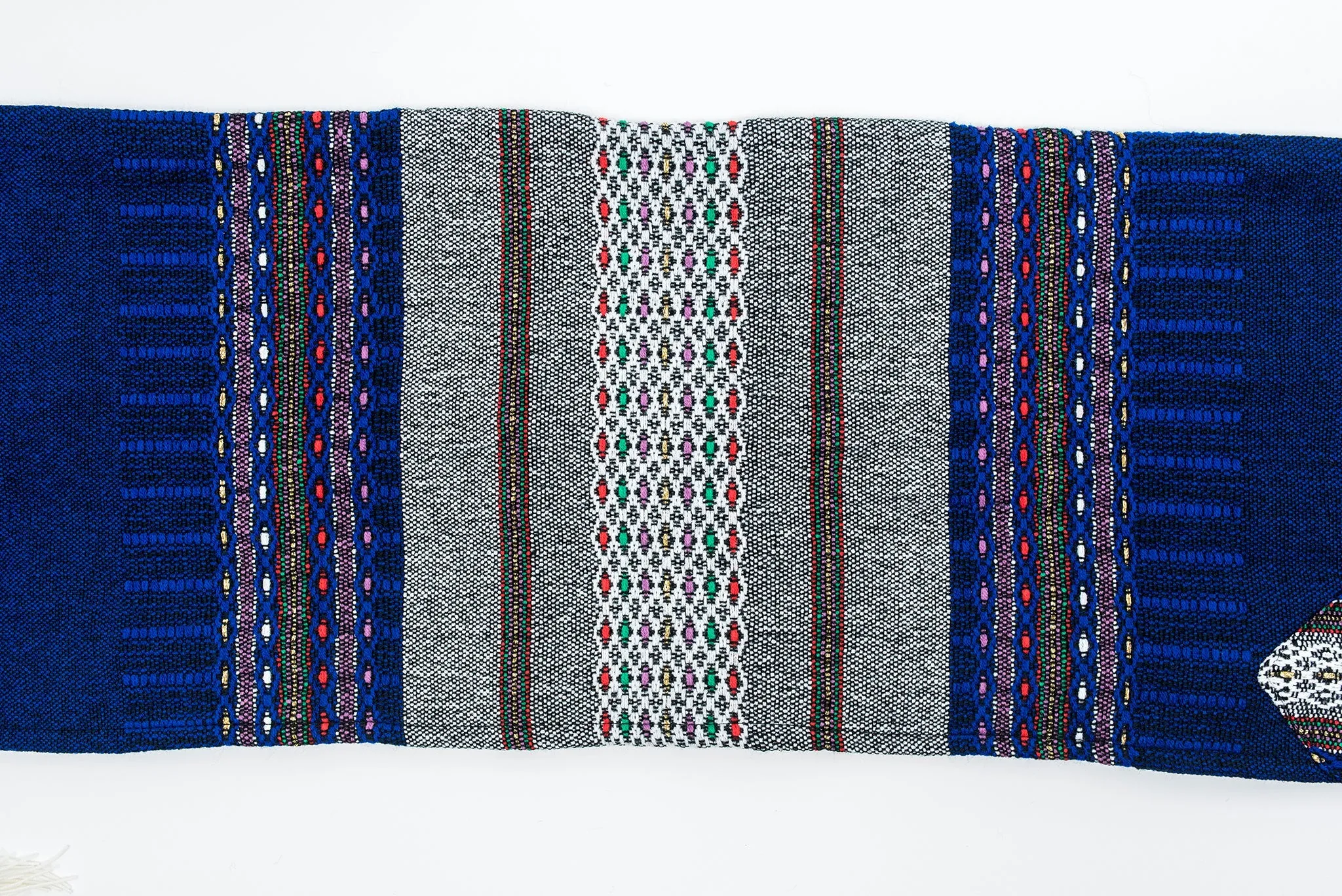 Elia - Wool Tallit - Grey on Blue
