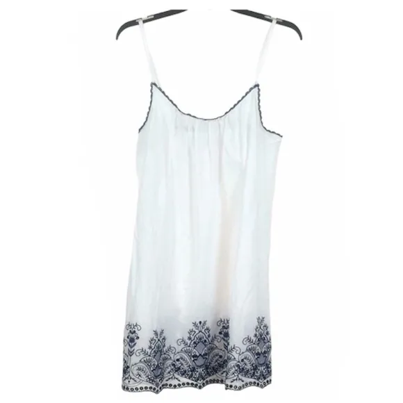 Embroidered Cotton Chemise Nightgown  Wrap Set NWT