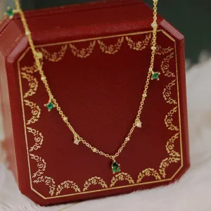 Emerald Necklace (Solid Silver)