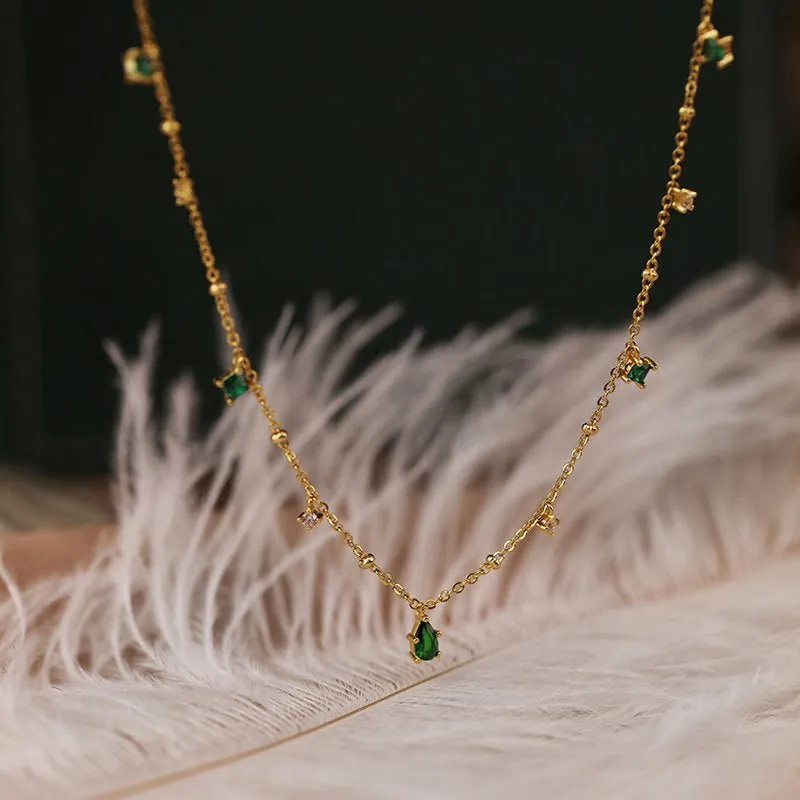 Emerald Necklace (Solid Silver)