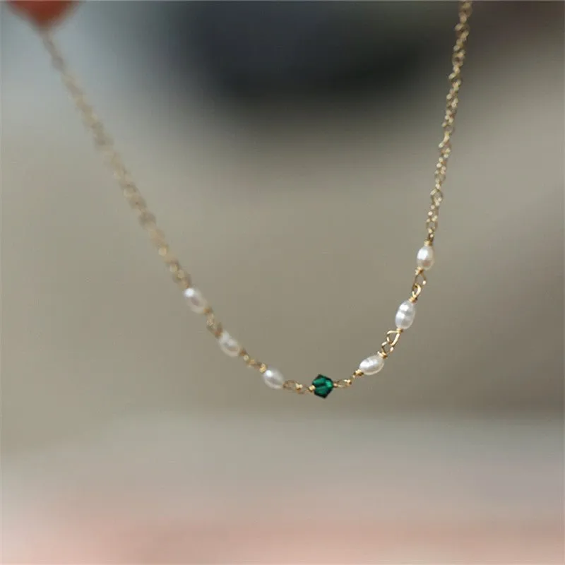 Emerald Pearl Bracelet - Sharon (Solid Silver)