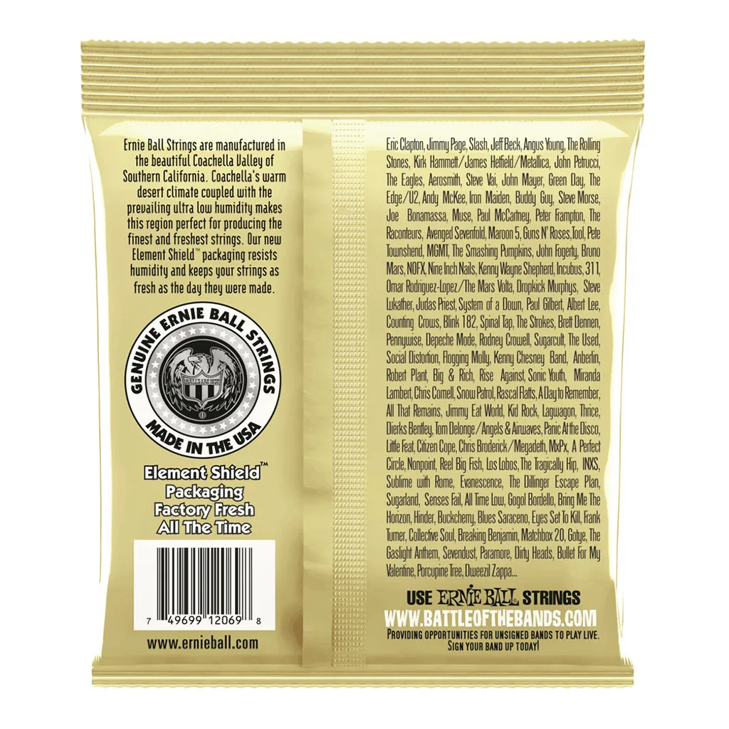 Ernie Ball Earthwood Folk Nylon, Clear and Gold w/Ball End, 8020 Brnz Ac Gtr Strings 3 Pk 28 42