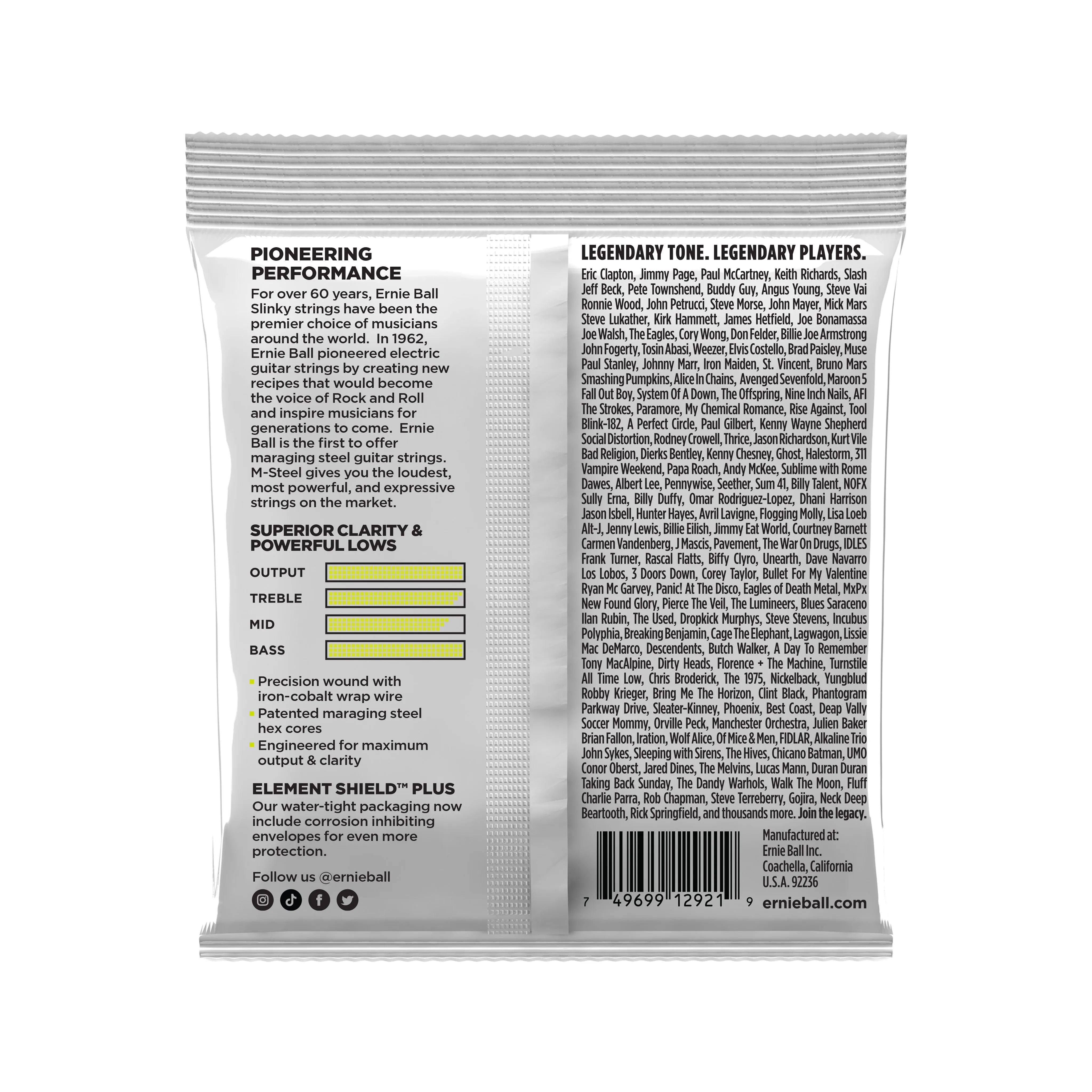 Ernie Ball Regular Slinky M-Steel Electric Guitar Strings, 10-46