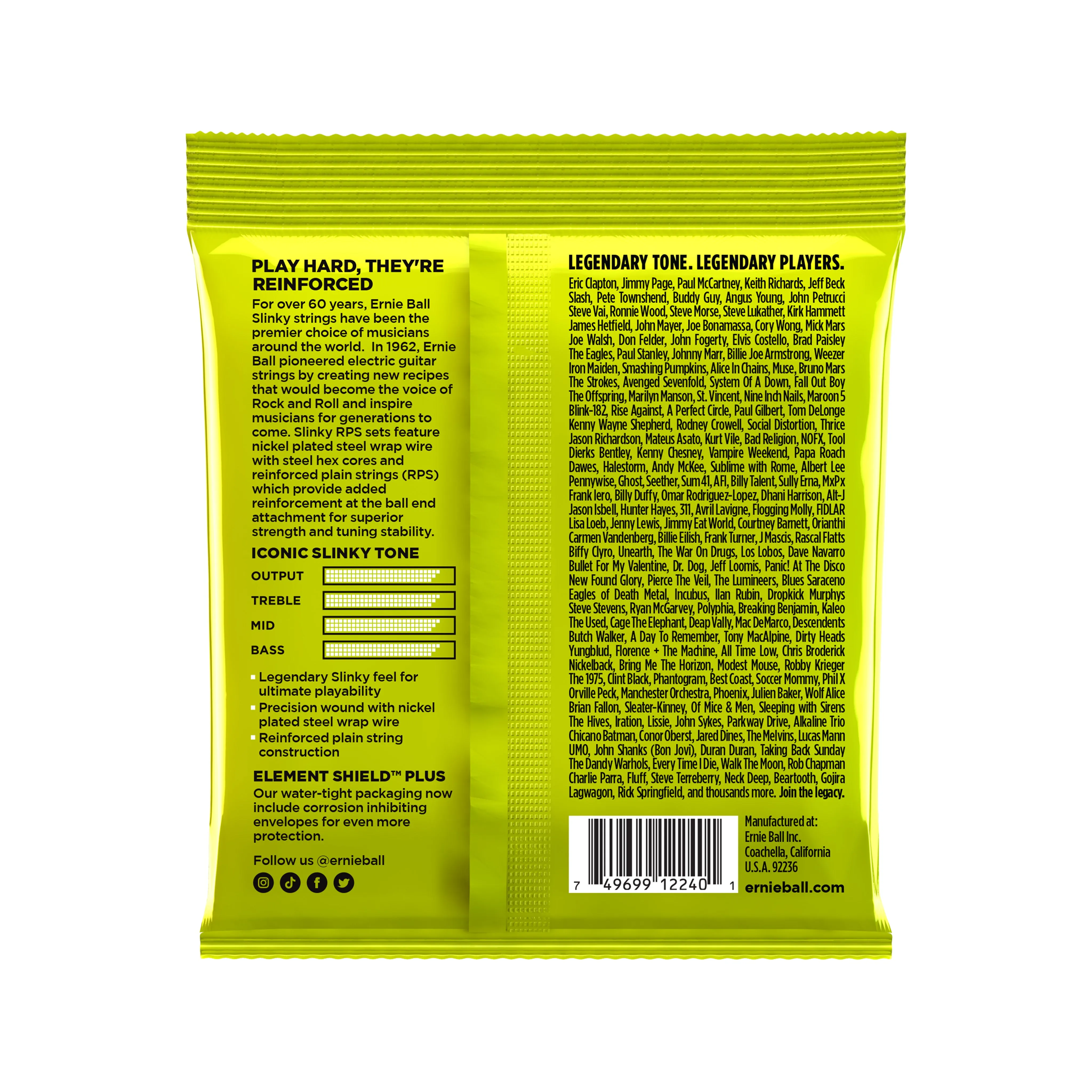 Ernie Ball Regular Slinky RPS Nickel Wound Electric Guitar Strings, 10-46