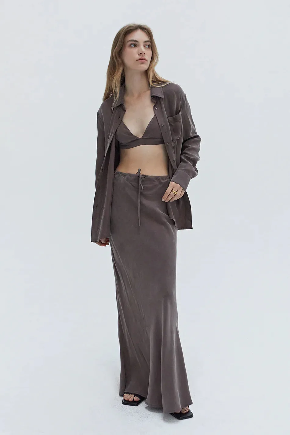 Espresso Cupro Skirt