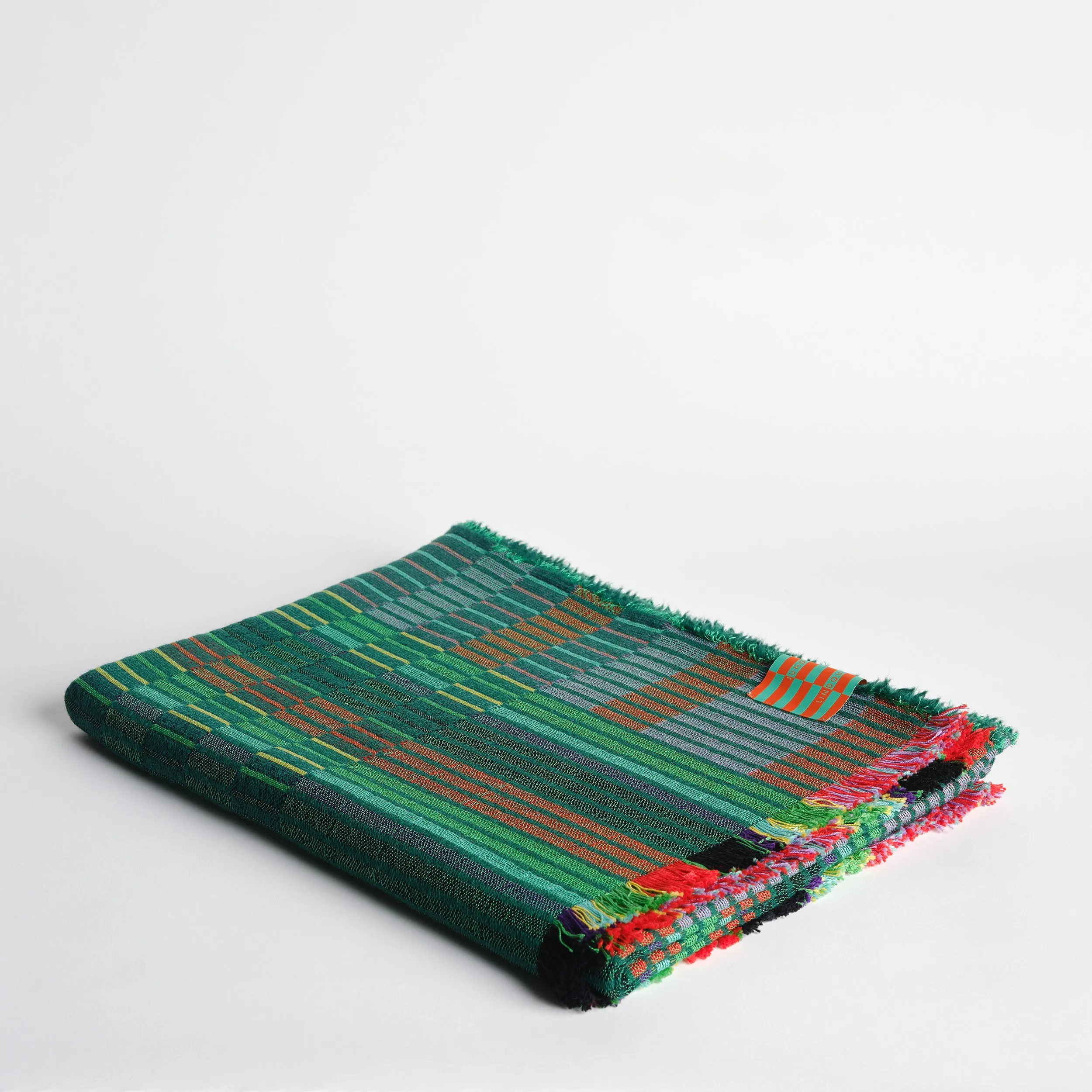 Estuary Wool Woven Blanket in Grass