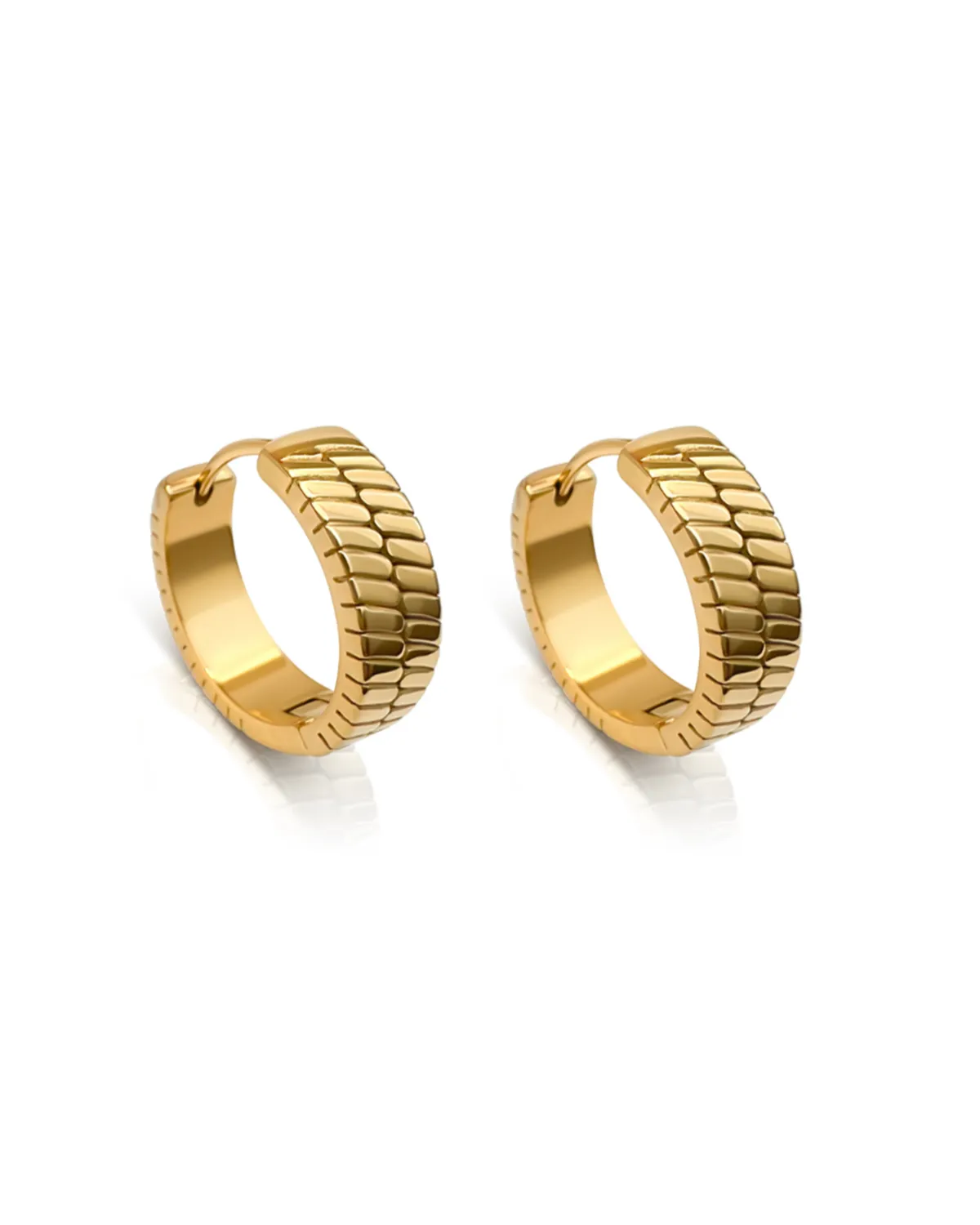 Ever Jewellery Step Back Hoop Earrings - Gold