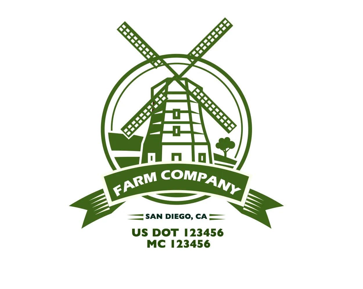 Farm Company Name Truck Decal (USDOT), 2 Pack