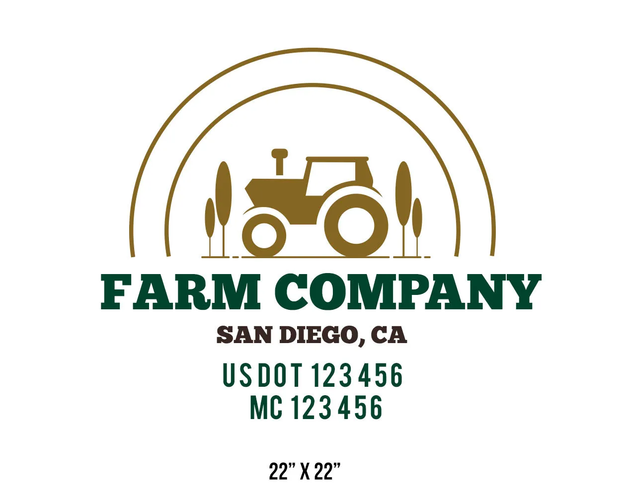 Farm Company Name Truck Decal (USDOT), 2 Pack