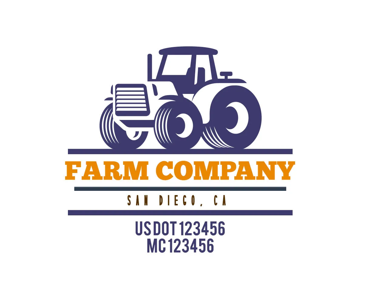 Farm Company Name Truck Decal (USDOT), 2 Pack