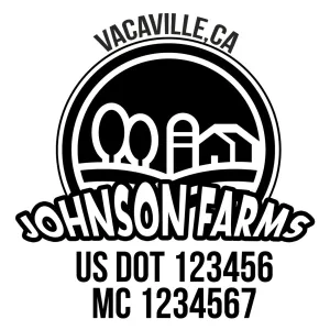 Farm Company Name Truck Decal (USDOT), 2 Pack