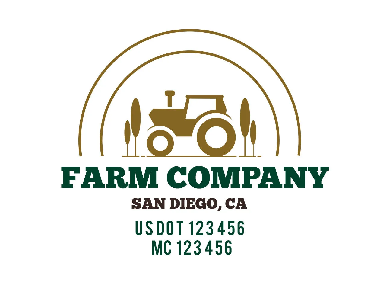 Farm Company Name Truck Decal (USDOT), 2 Pack