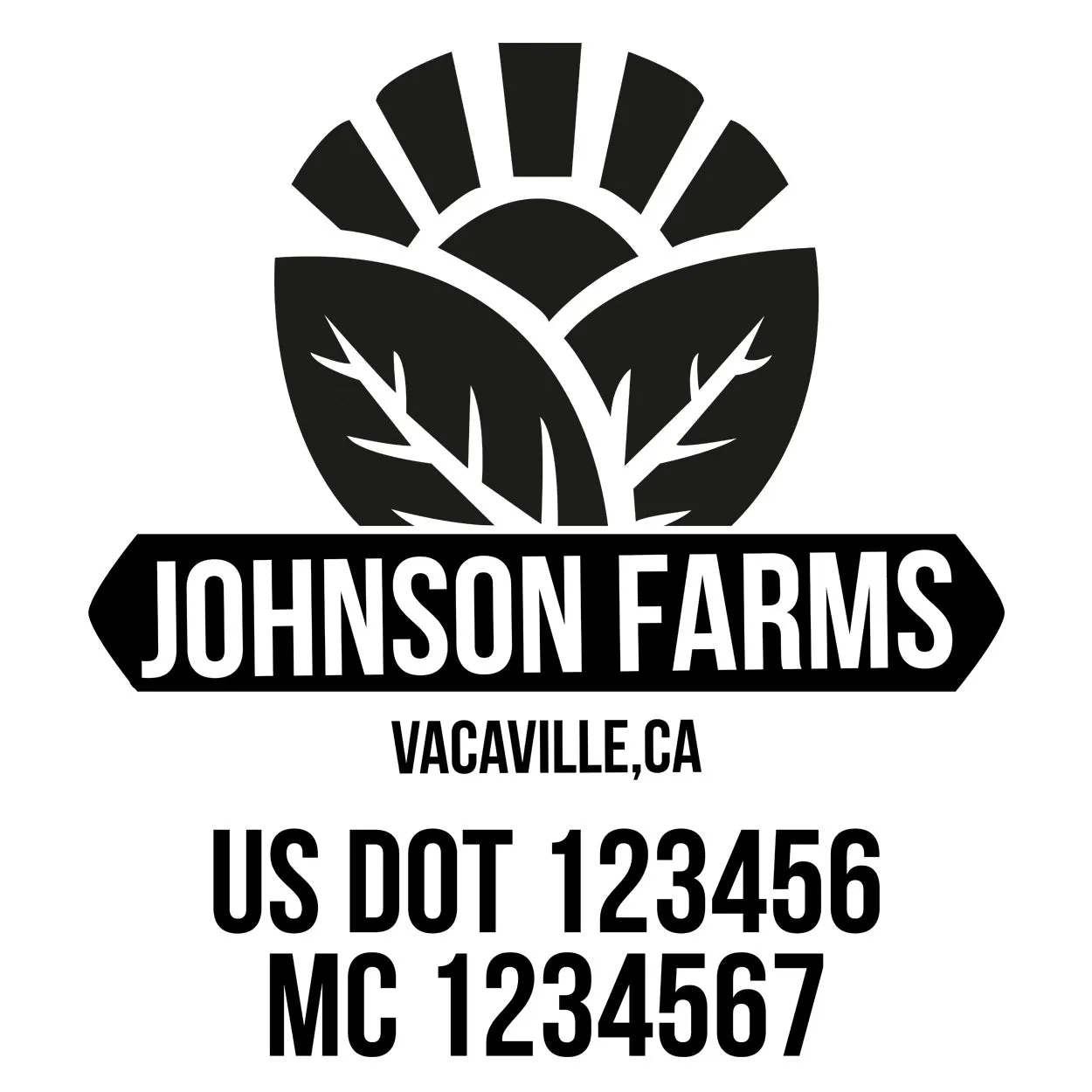 Farm Company Name Truck Decal (USDOT), 2 Pack