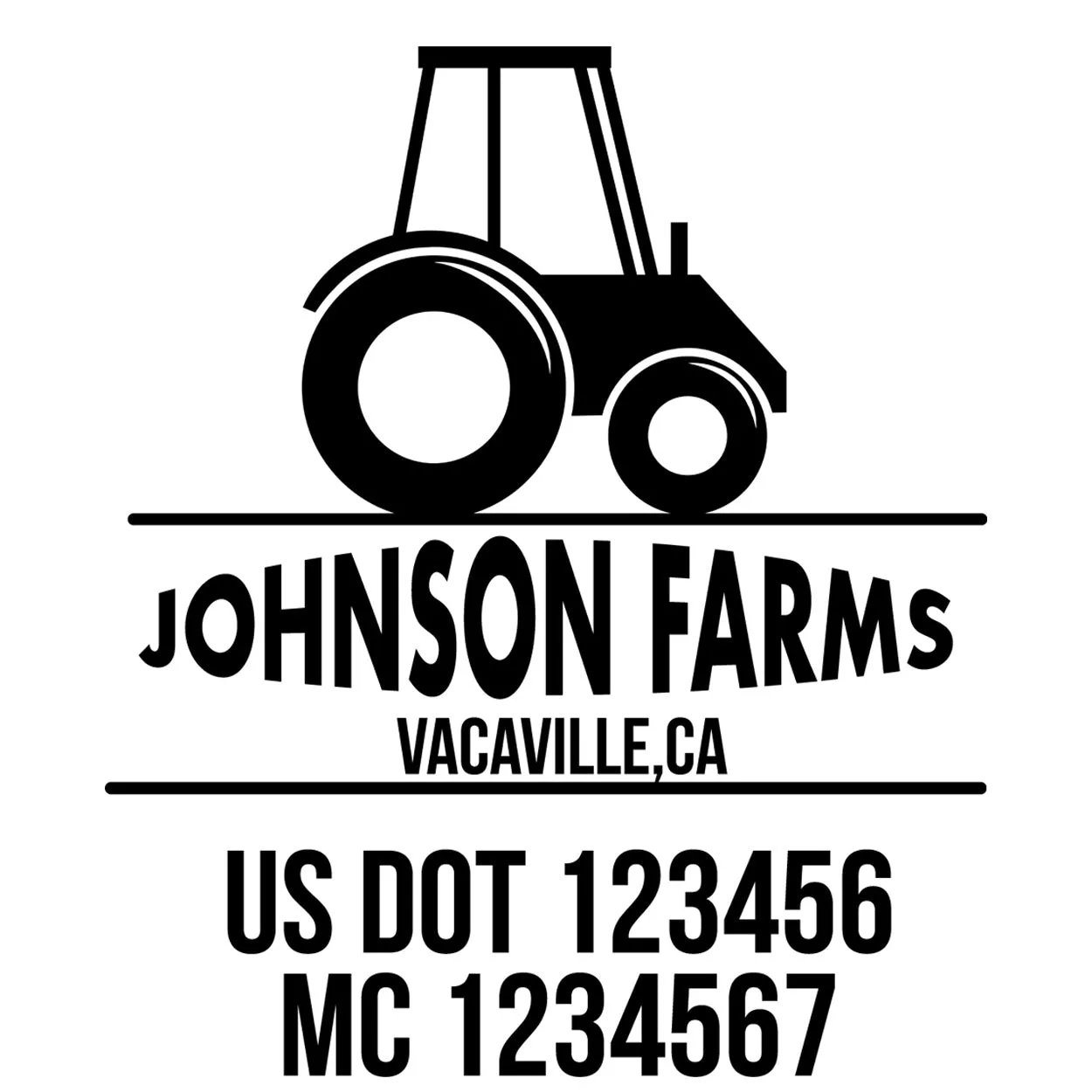 Farm Company Name Truck Decal (USDOT), 2 Pack