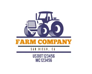 Farm Company Name Truck Decal (USDOT), 2 Pack