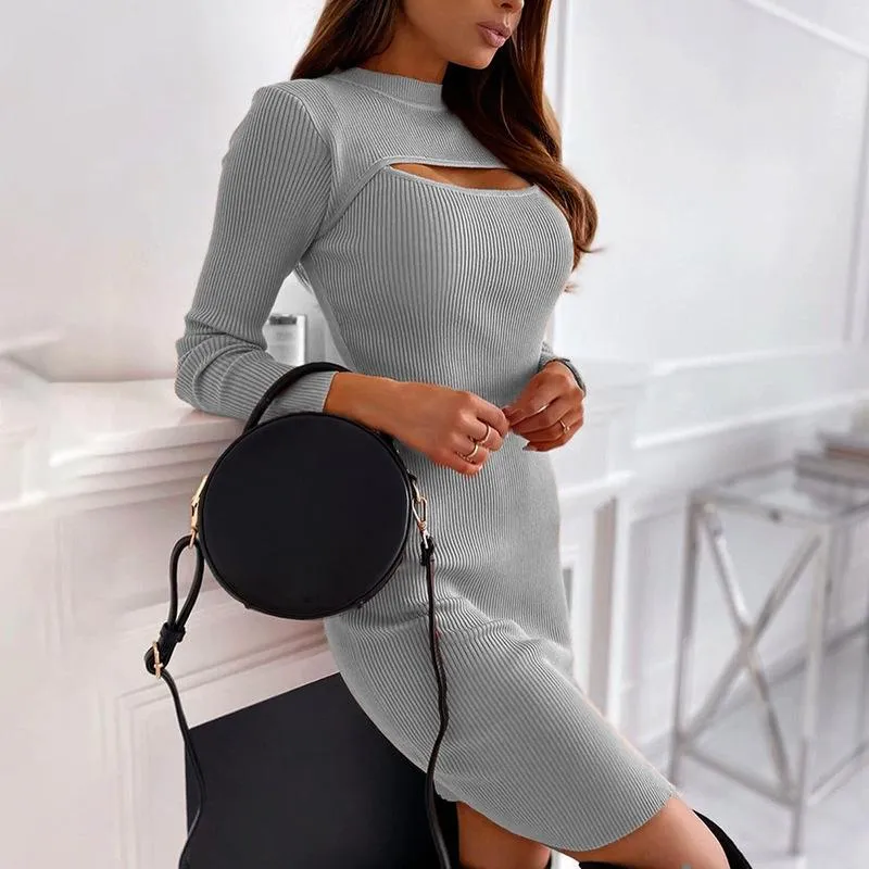 Fashion Sexy Hollow Out Bodycon Mini Dresses