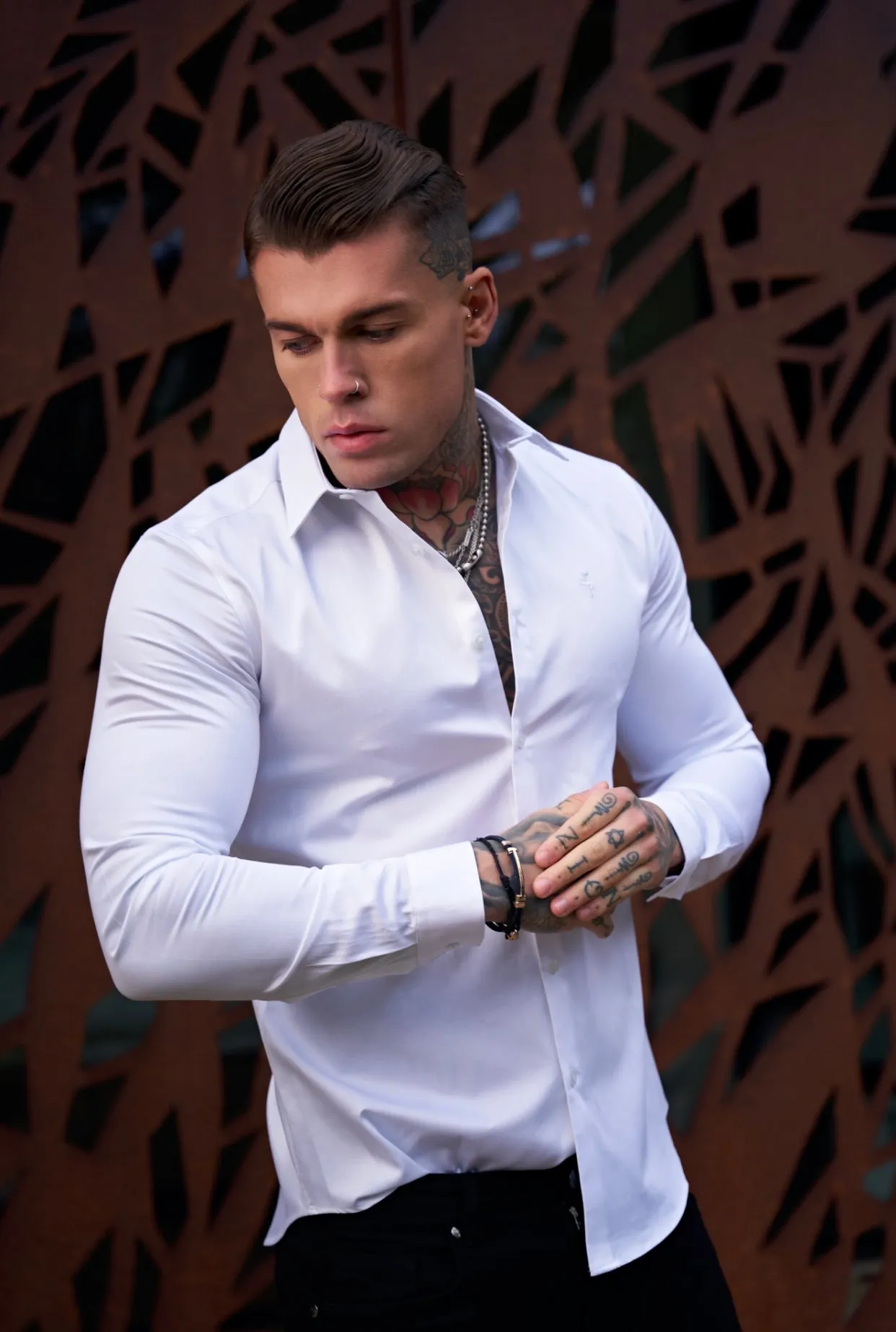 Father Sons Classic White Luxe Egyptian Cotton Relaxed Fit- FSR194