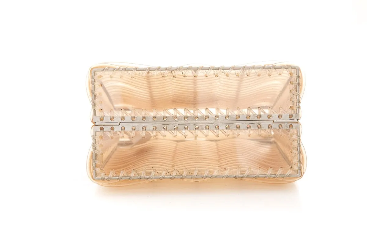 Ferragamo Clear Woven Plastic Top Handle Handbag